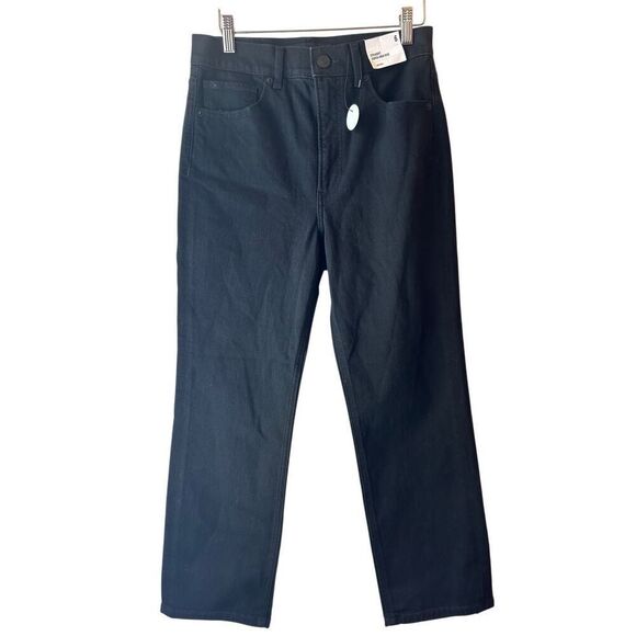 NWT Express Straight Super High Rise sz 6 Comfort Waistband Dark wash stretch - Picture 1 of 11